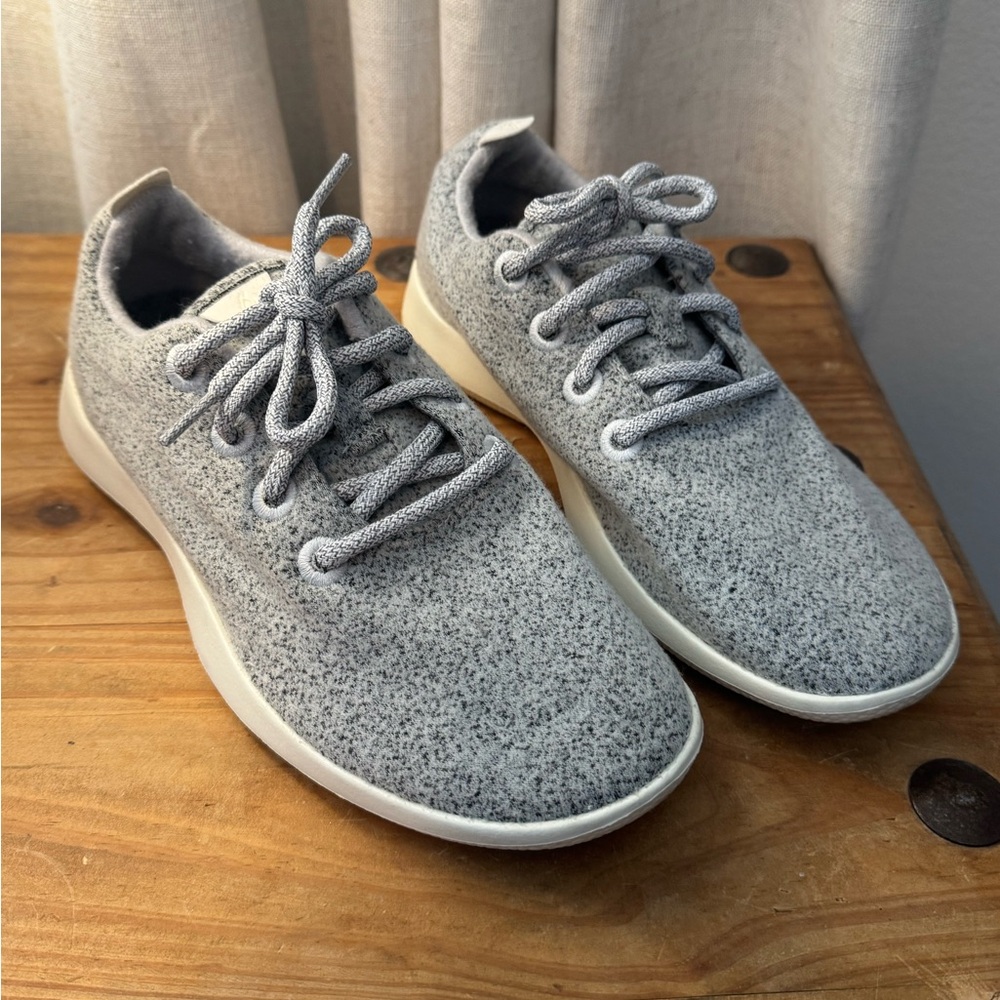 allbirds Women's Wool Runner in Light Gray and White - Picture 5 of 7